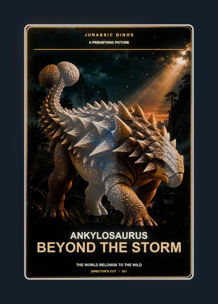 Ankylosaurus cinema poster collectible card with holographic foil