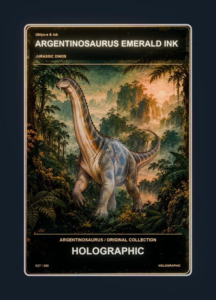 Argentinosaurus Ukiyo-e & ink card front