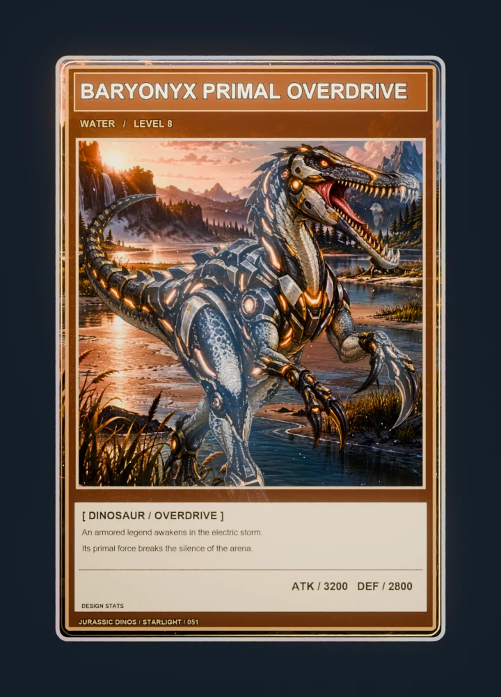 Baryonyx Anime battle card front