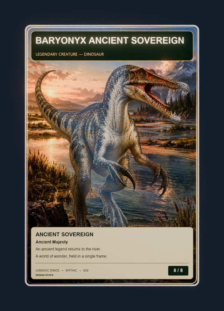 Baryonyx Fantasy oil painting card front