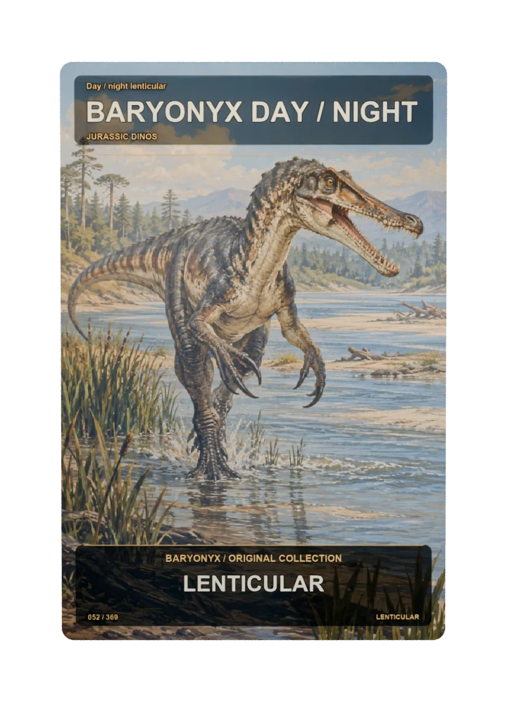 Baryonyx Day / night lenticular card front