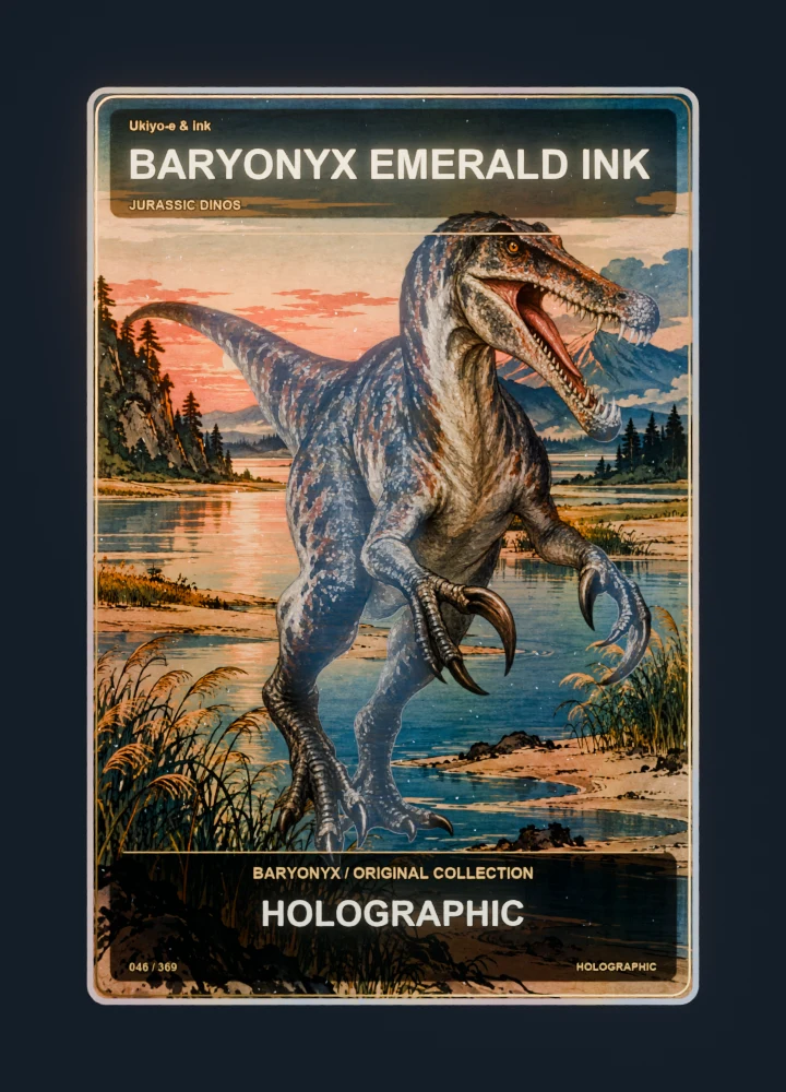 Baryonyx Ukiyo-e & ink card front