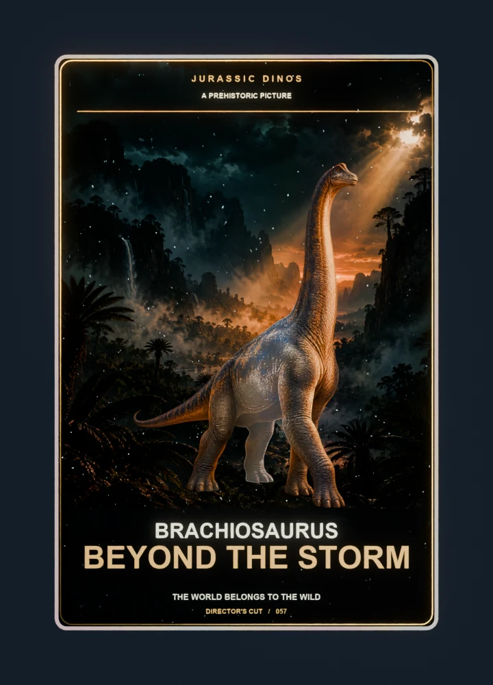 Brachiosaurus cinema poster collectible card with holographic foil