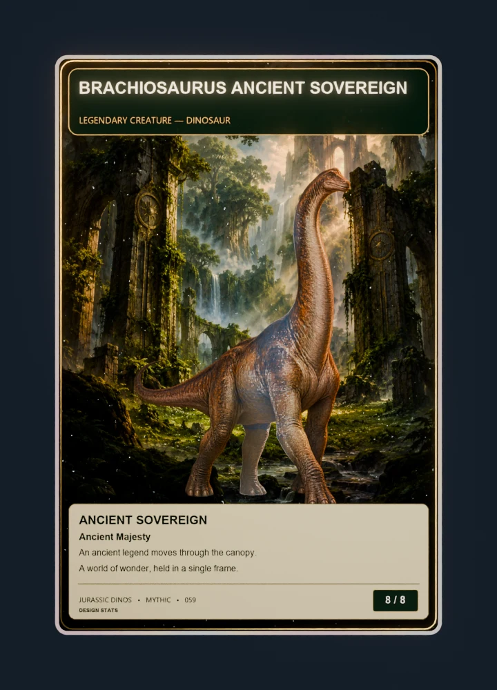 Brachiosaurus Fantasy oil painting card front