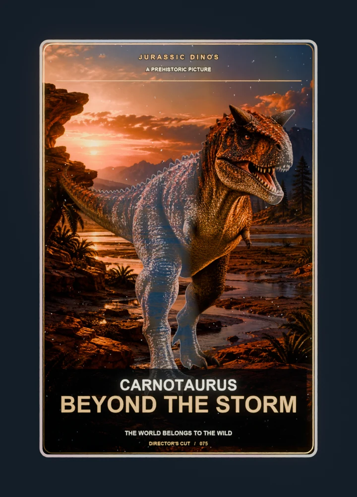 Carnotaurus cinema poster collectible card with holographic foil