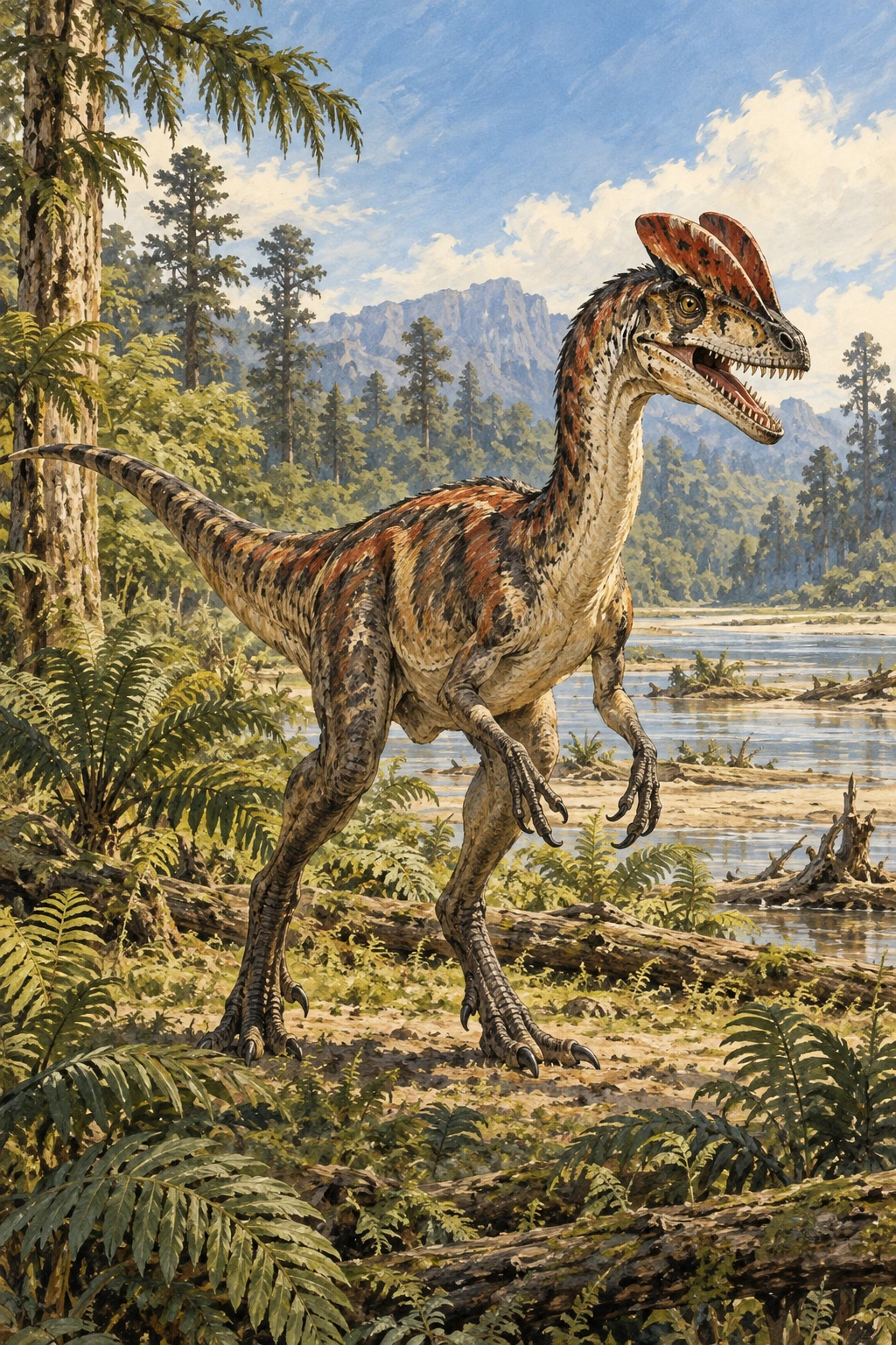 Dilophosaurus complete Daylight artwork