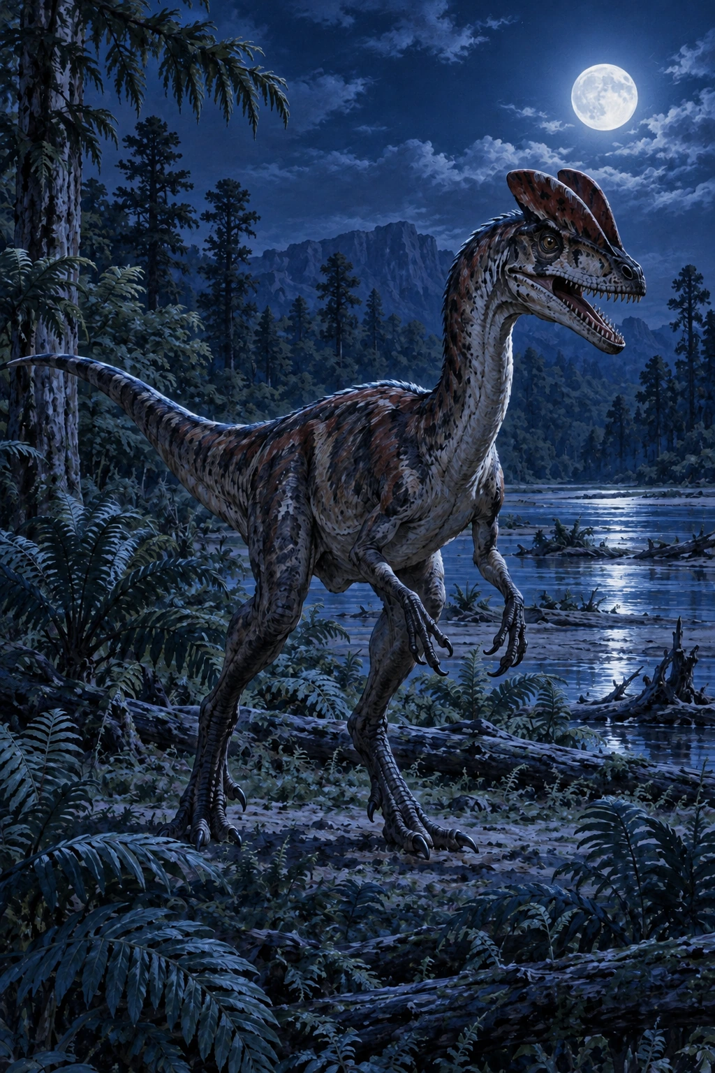 Dilophosaurus complete Moonlight artwork