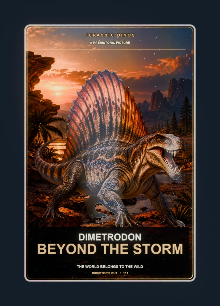 Dimetrodon cinema poster collectible card with holographic foil