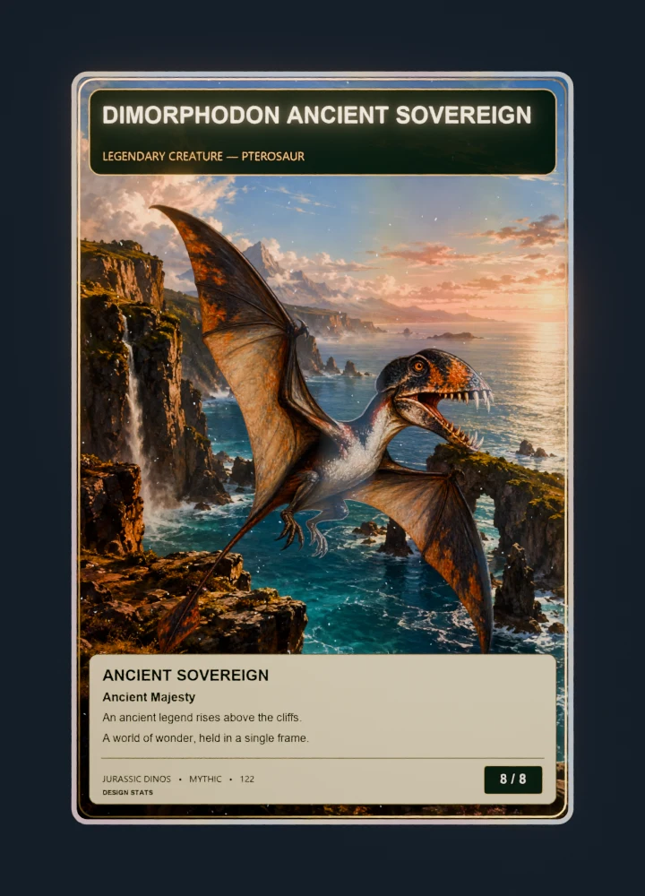 Dimorphodon fantasy oil painting collectible card with holographic foil