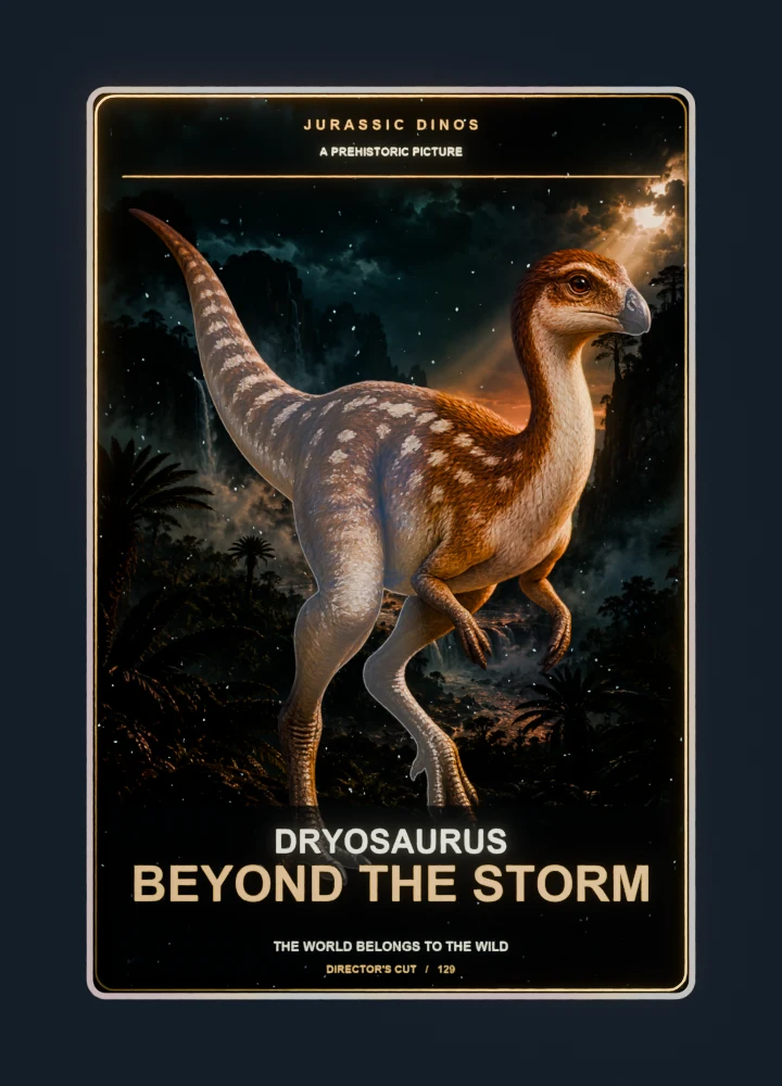 Dryosaurus cinema poster collectible card with holographic foil