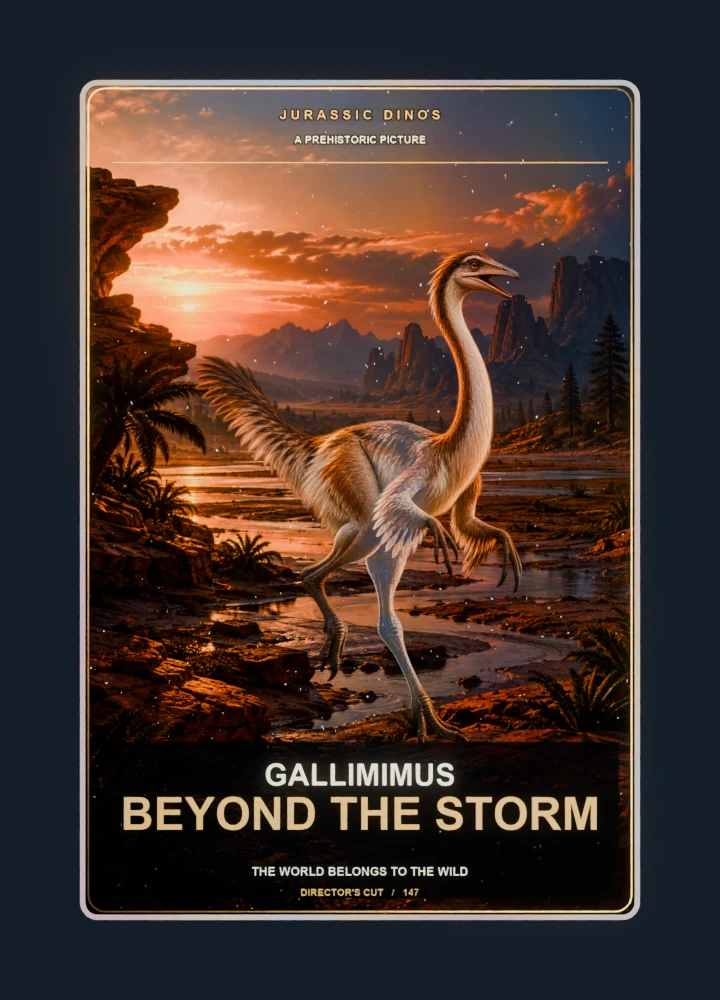 Gallimimus Cinema poster card front
