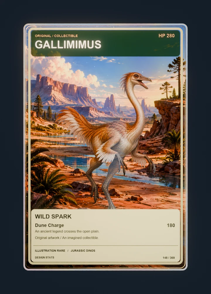 Gallimimus Full-art collection card front