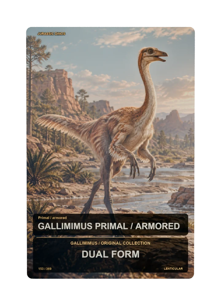 Gallimimus Primal / armored card front