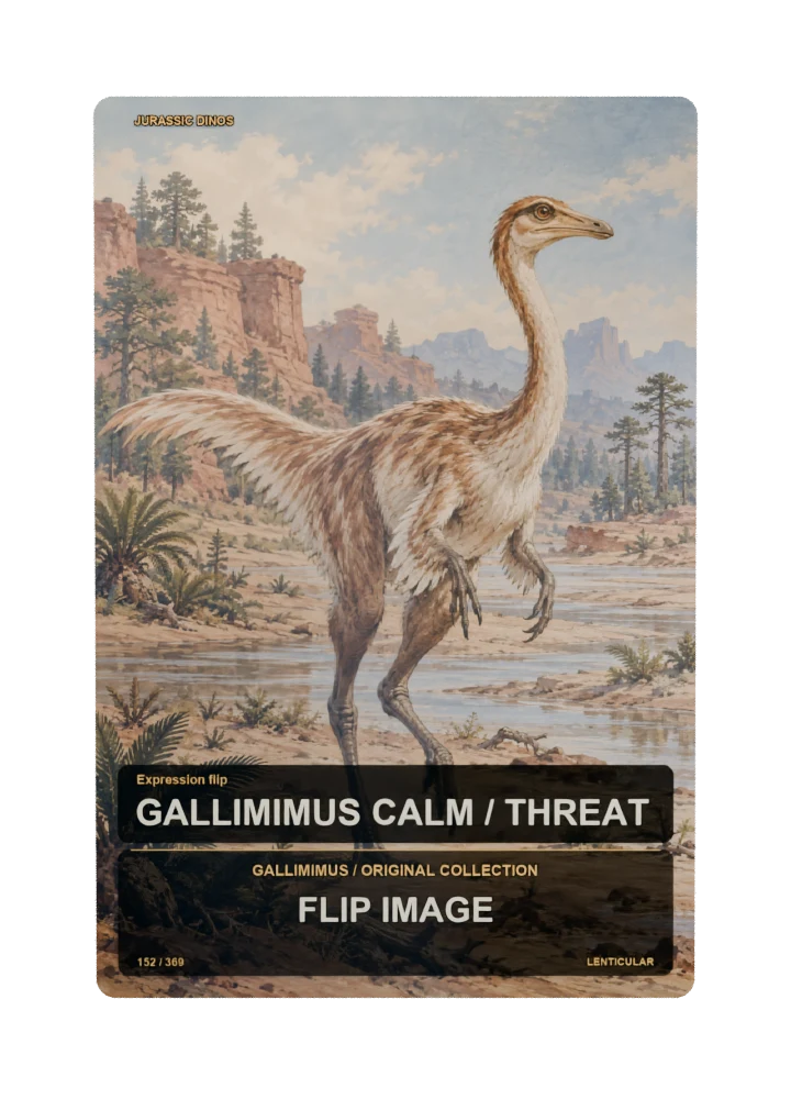 Gallimimus Expression flip card front