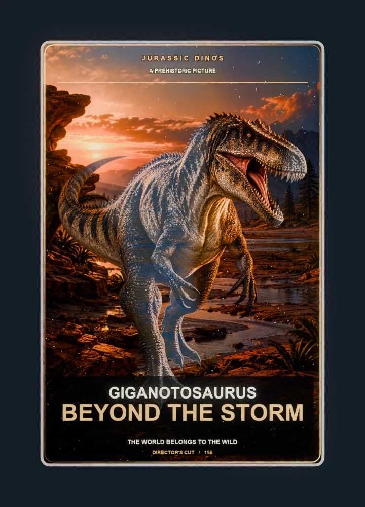 Giganotosaurus cinema poster collectible card with holographic foil