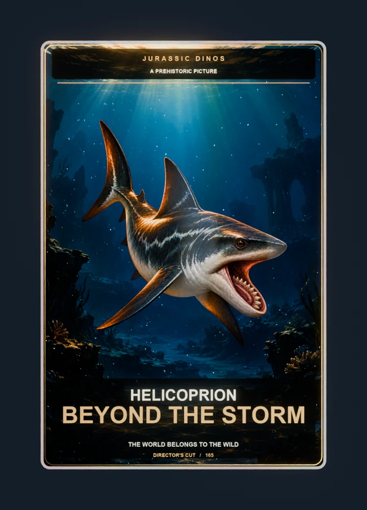 Helicoprion cinema poster collectible card with holographic foil