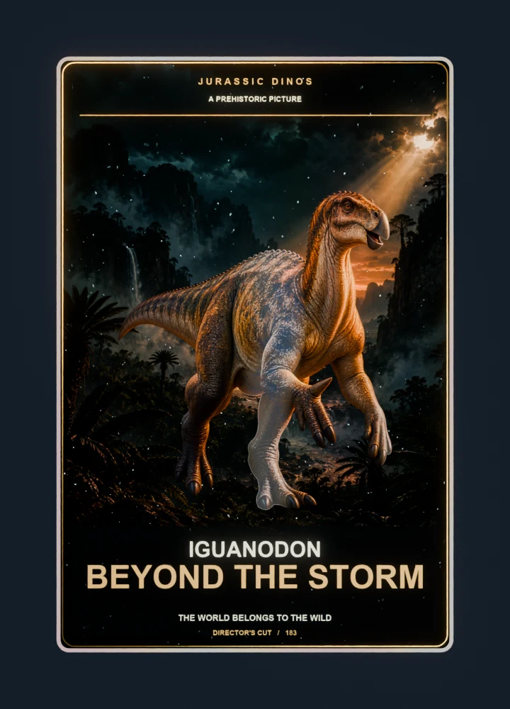 Iguanodon cinema poster collectible card with holographic foil
