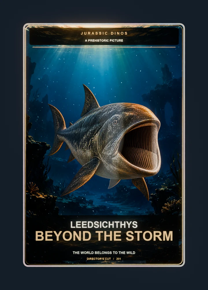 Leedsichthys cinema poster collectible card with holographic foil