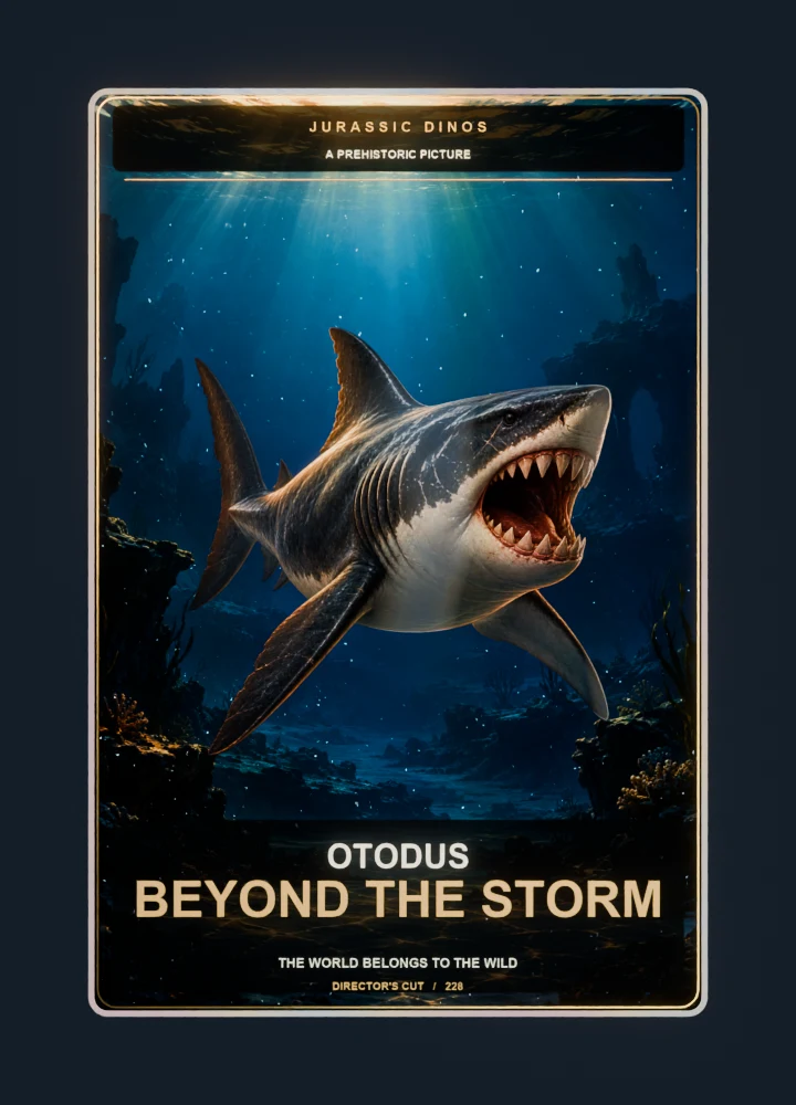 Otodus cinema poster collectible card with holographic foil