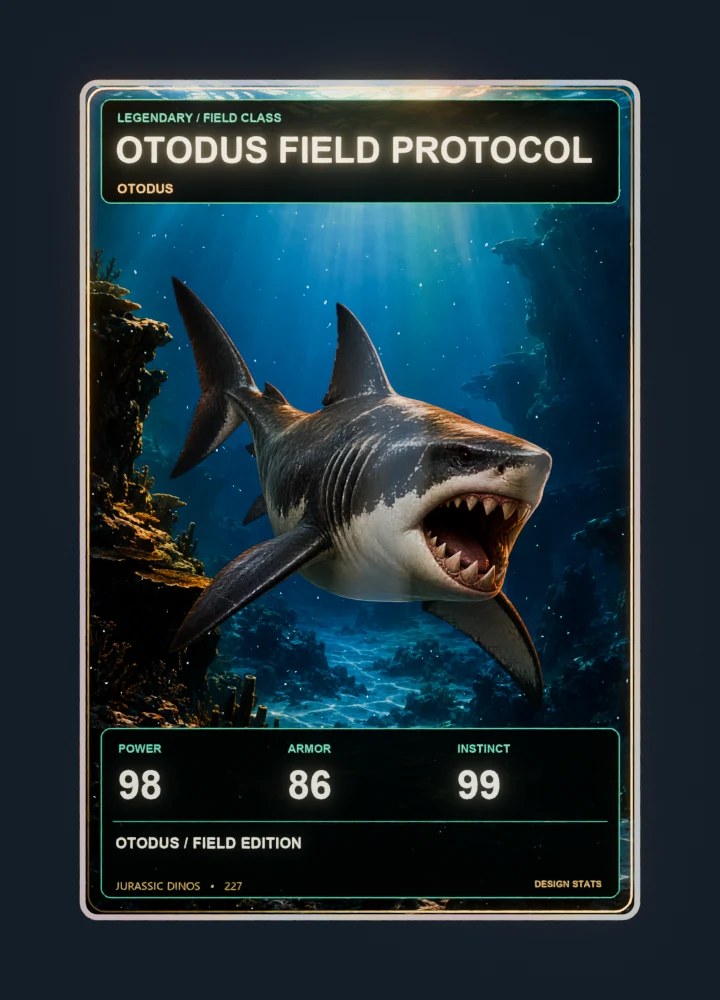 Otodus realistic 3D game holographic representative card