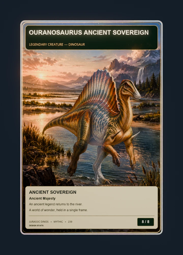 Ouranosaurus Fantasy oil painting card front