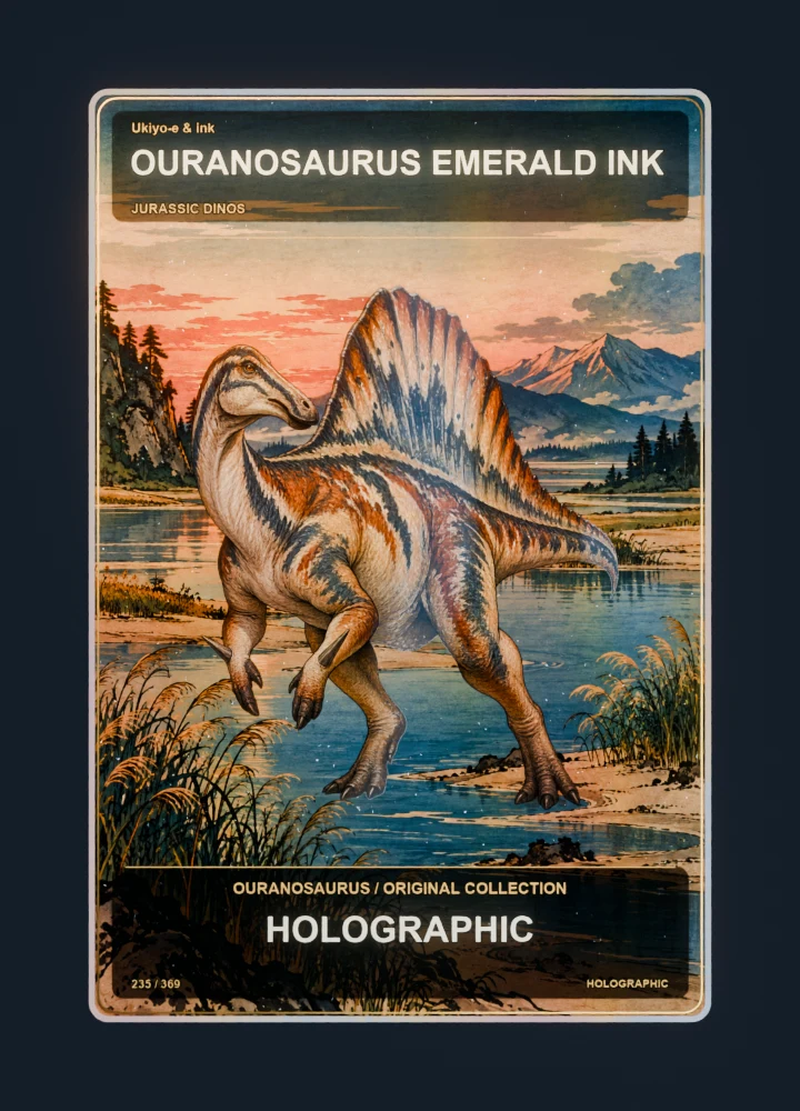 Ouranosaurus Ukiyo-e & ink card front