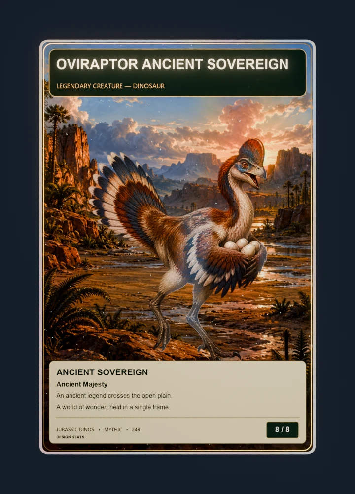 Oviraptor Fantasy oil painting card front