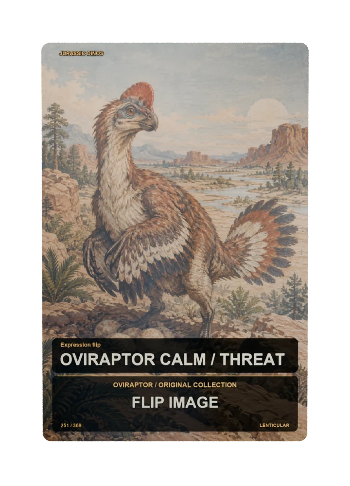 Oviraptor Expression flip card front