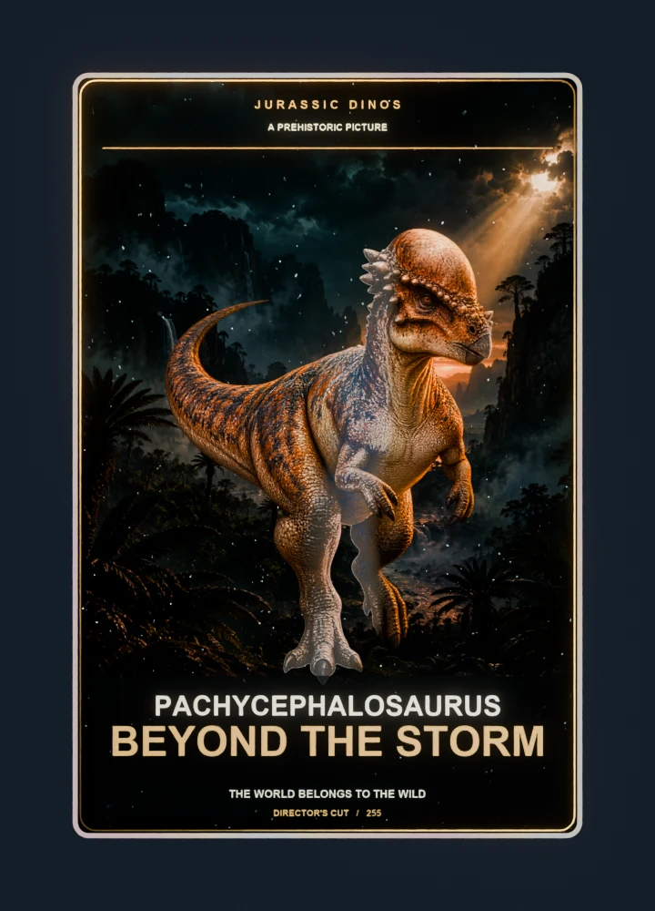 Pachycephalosaurus cinema poster collectible card with holographic foil