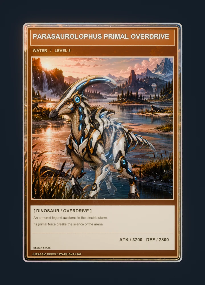 Parasaurolophus Anime battle card front