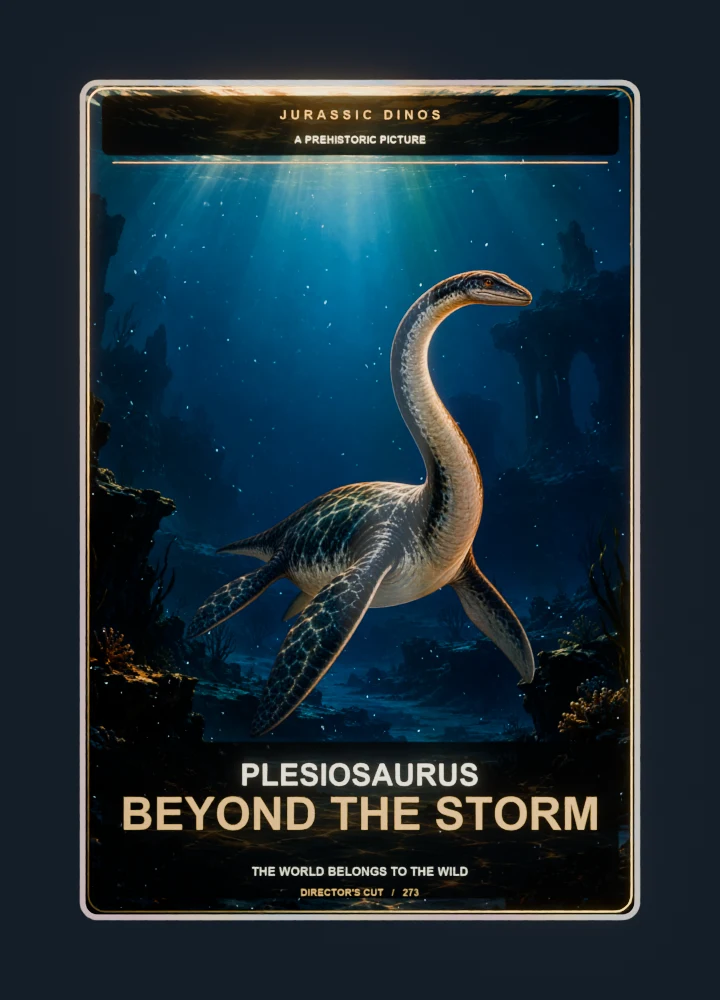 Plesiosaurus cinema poster collectible card with holographic foil