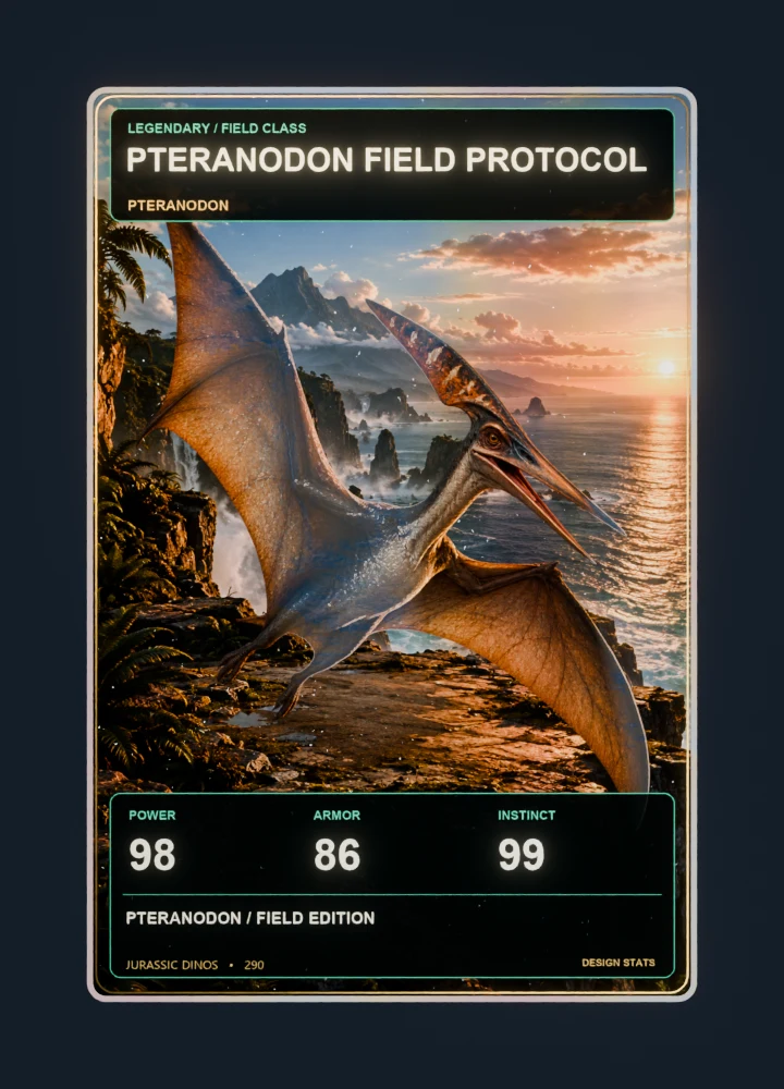 Pteranodon realistic 3D game holographic representative card