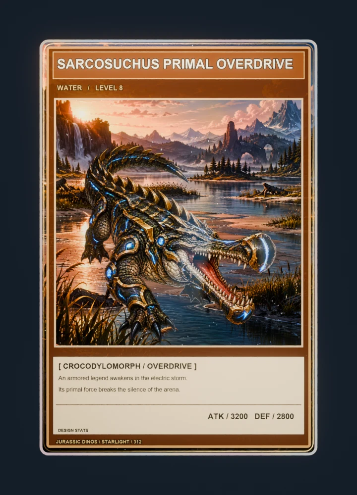 Sarcosuchus Anime battle card front