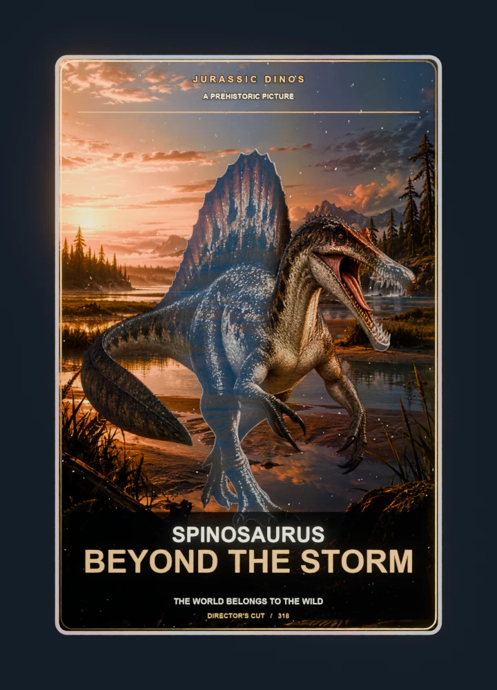 Spinosaurus cinema poster collectible card with holographic foil