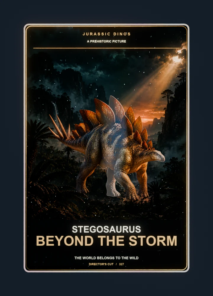 Stegosaurus cinema poster collectible card with holographic foil