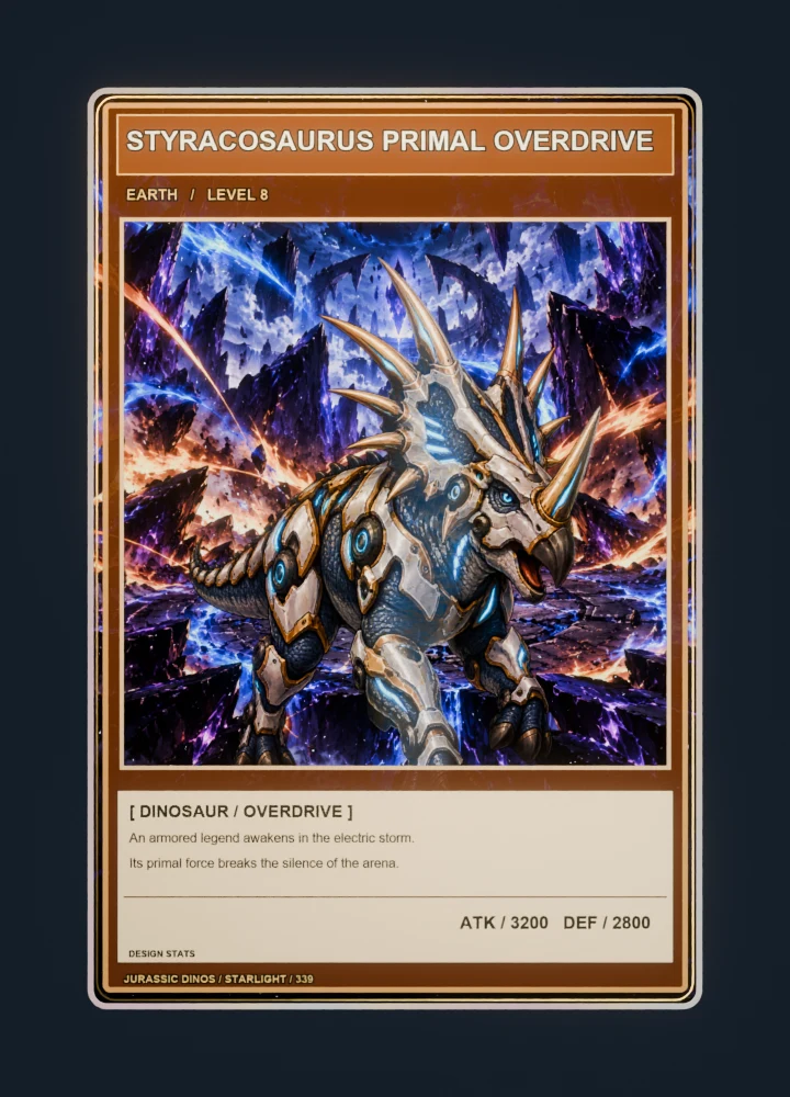 Styracosaurus Anime battle card front