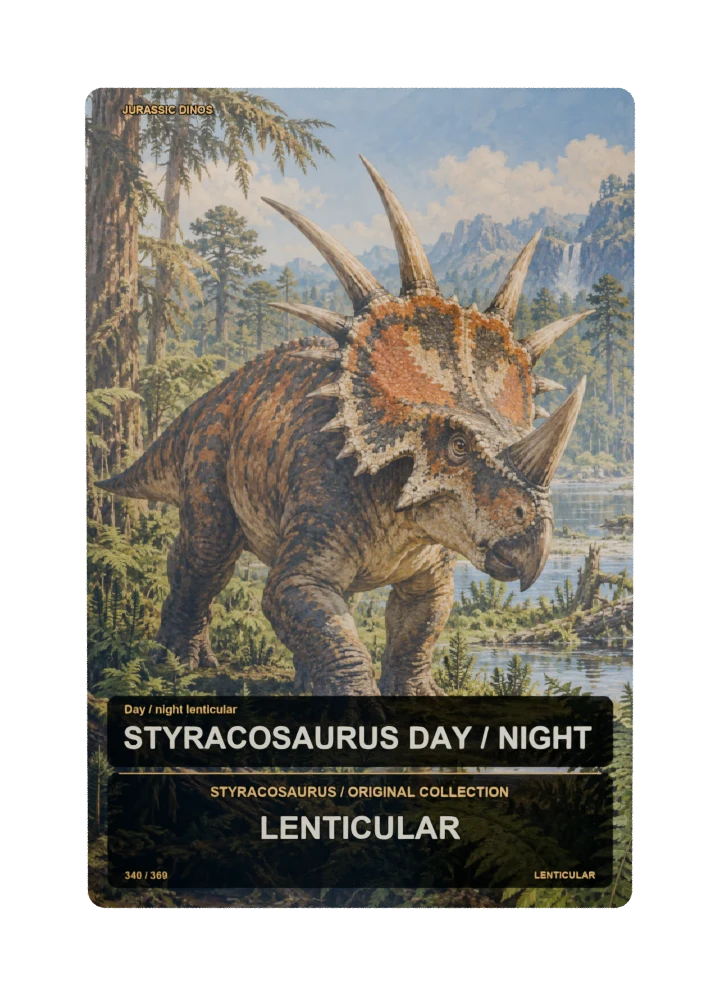 Styracosaurus Day / night lenticular card front