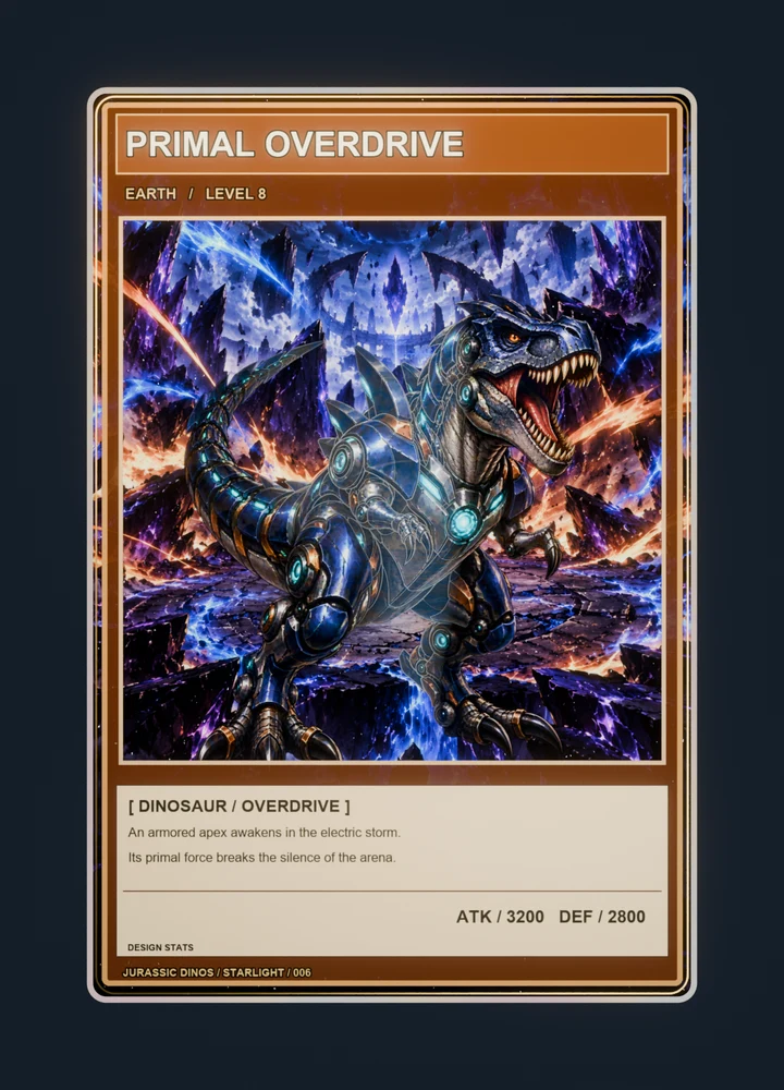 Tyrannosaurus Anime battle card front