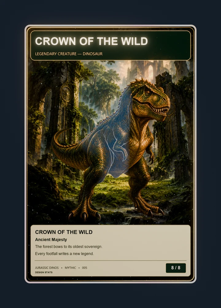 Tyrannosaurus Fantasy oil painting card front