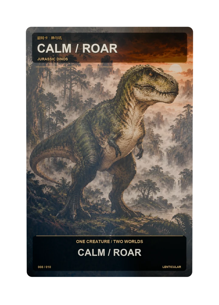Tyrannosaurus Expression flip card front