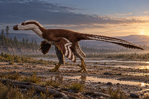 Acheroraptor — AI artistic reconstruction following the credited complete-body reference