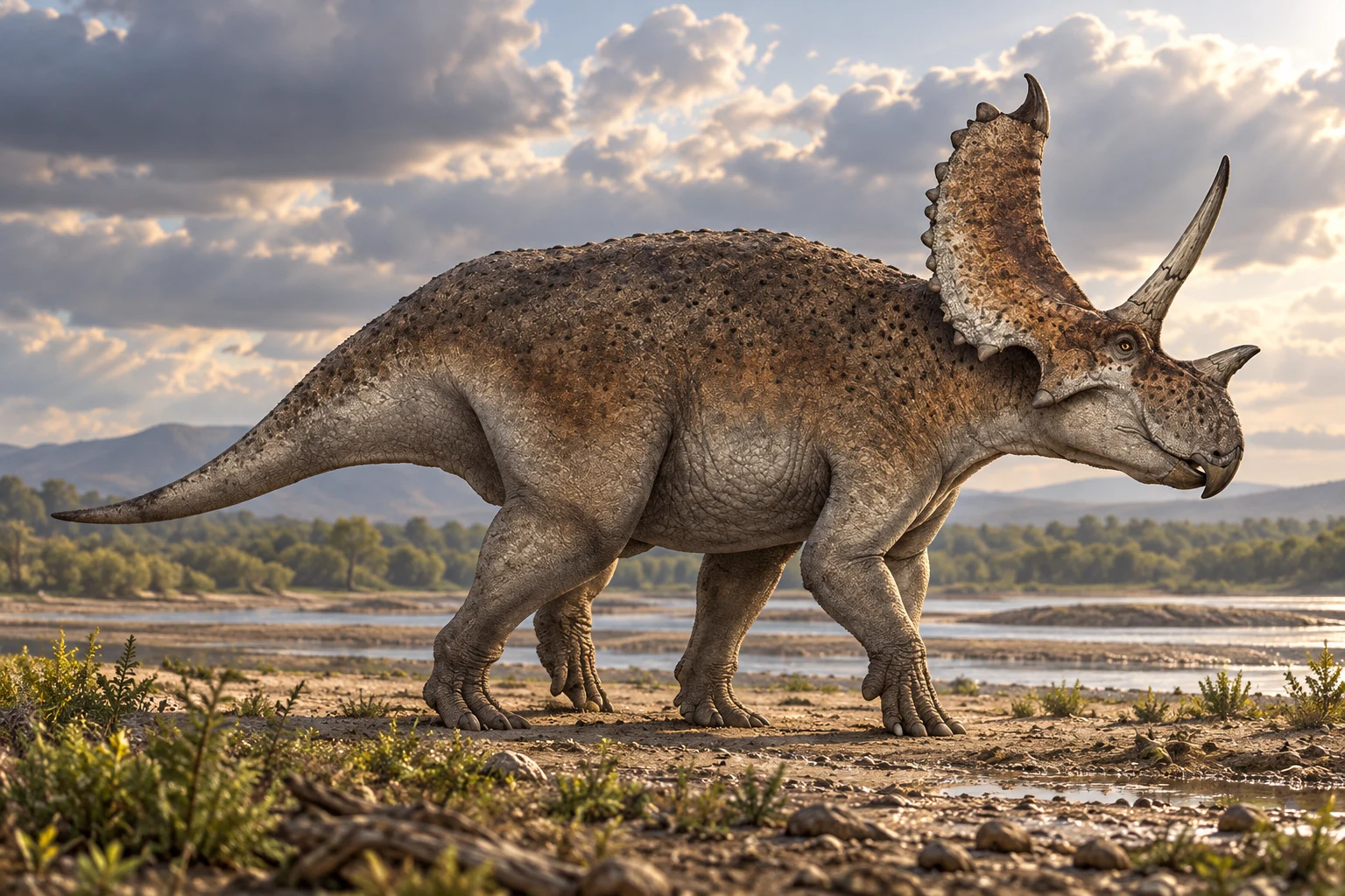 Agujaceratops — AI artistic reconstruction following the credited complete-body reference