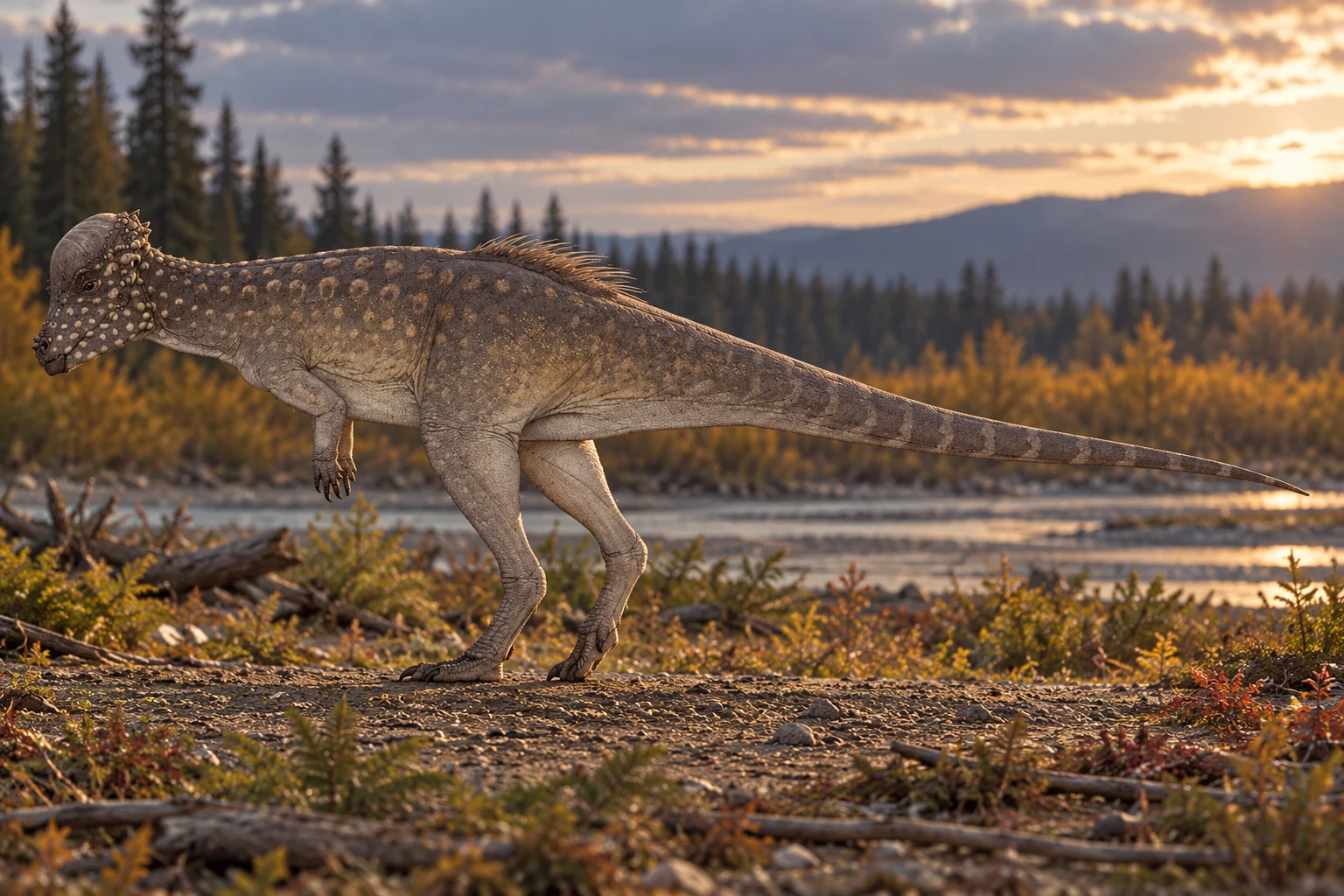 Alaskacephale — AI artistic reconstruction following the credited complete-body reference