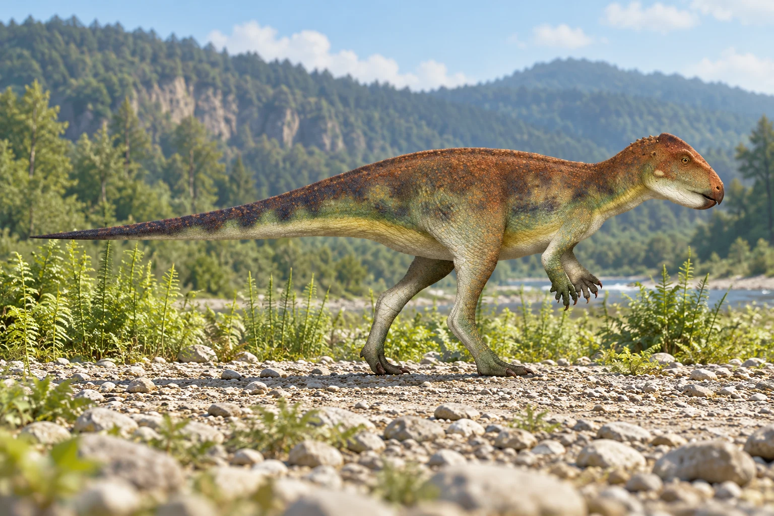 Albalophosaurus — AI artistic reconstruction following the credited complete-body reference