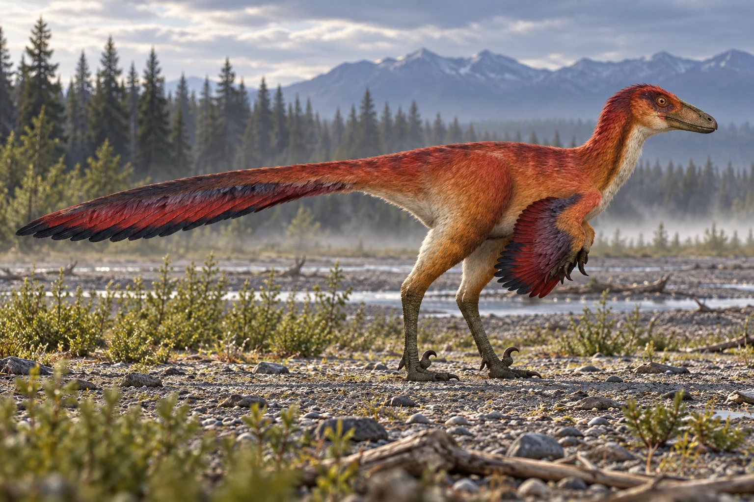 Albertavenator — AI artistic reconstruction following the credited complete-body reference