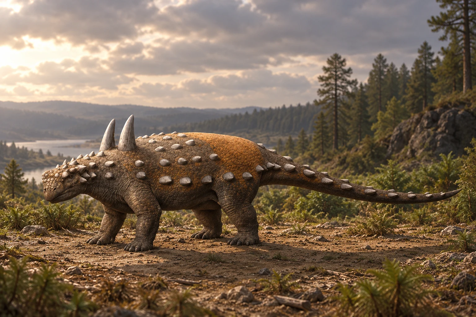 Aletopelta — AI artistic reconstruction following the credited complete-body reference