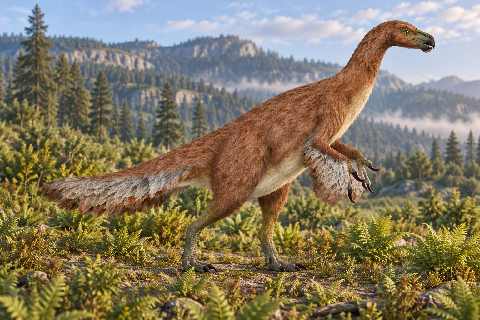 Alxasaurus — AI artistic reconstruction following the credited complete-body reference