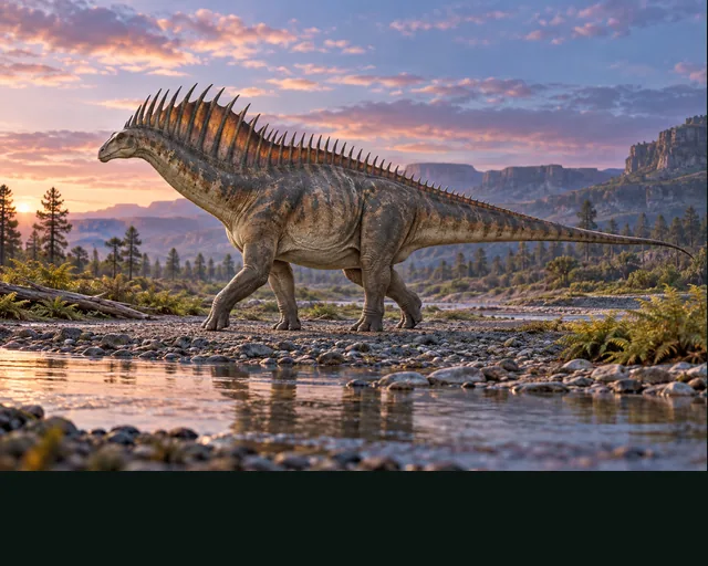 Amargasaurus in a prehistoric landscape — AI-generated artistic interpretation