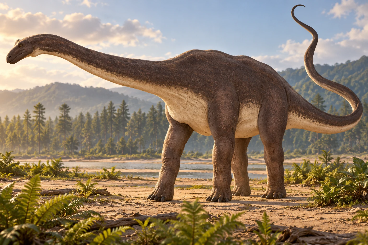 Amazonsaurus — AI artistic reconstruction following the credited complete-body reference