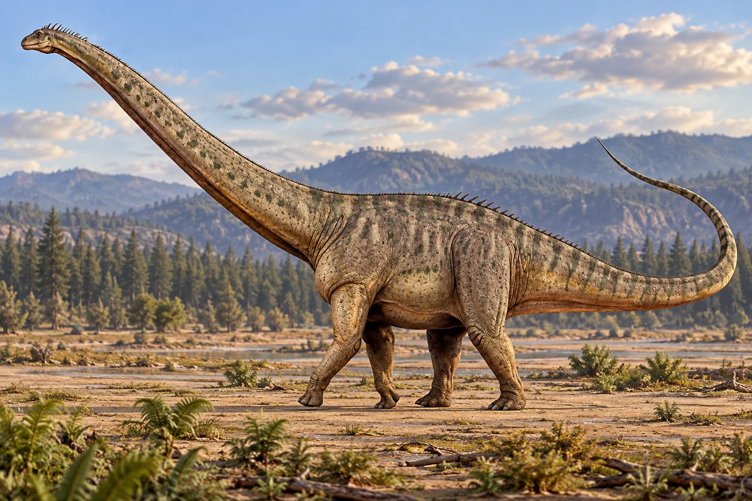 Amphicoelias — AI artistic reconstruction following the credited complete-body reference